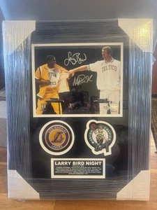 Larry Bird And Magic Johnson Signed Framed 8x10 W/JSA & Beckett Bird Retirement - Picture 1 of 3