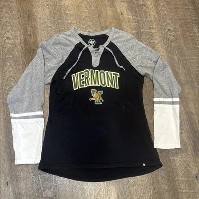 '47 Marca Vermont Universidad Catamonts Mujer Cuello en V Cordones Jersey Talla M Foto 1 de 4