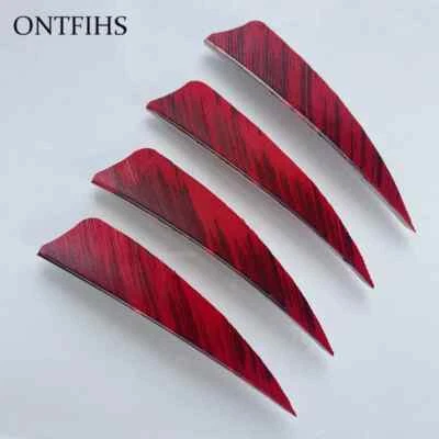 150Pcs 3" Shield Archery Arrow Feathers Fletchings RW LW Ink Design Double Side - Image 1 of 4