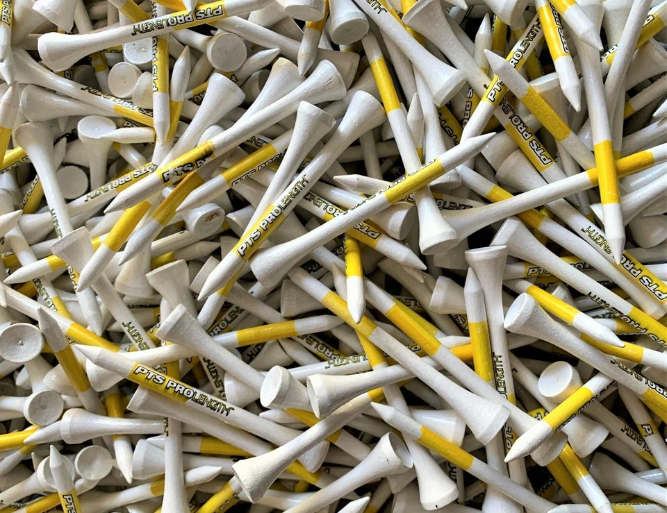 100 New 2 3/4" Wood PTS Authentic Pride Professional Tee System Golf Tees 2.75"  - Image 1 of 1