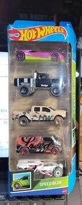 Hot Wheels 2022 Speed Blur 5-Pack Dodge Power Wagon/Chrome Dodge Van/F-150 1:64 - Bild 1 von 2