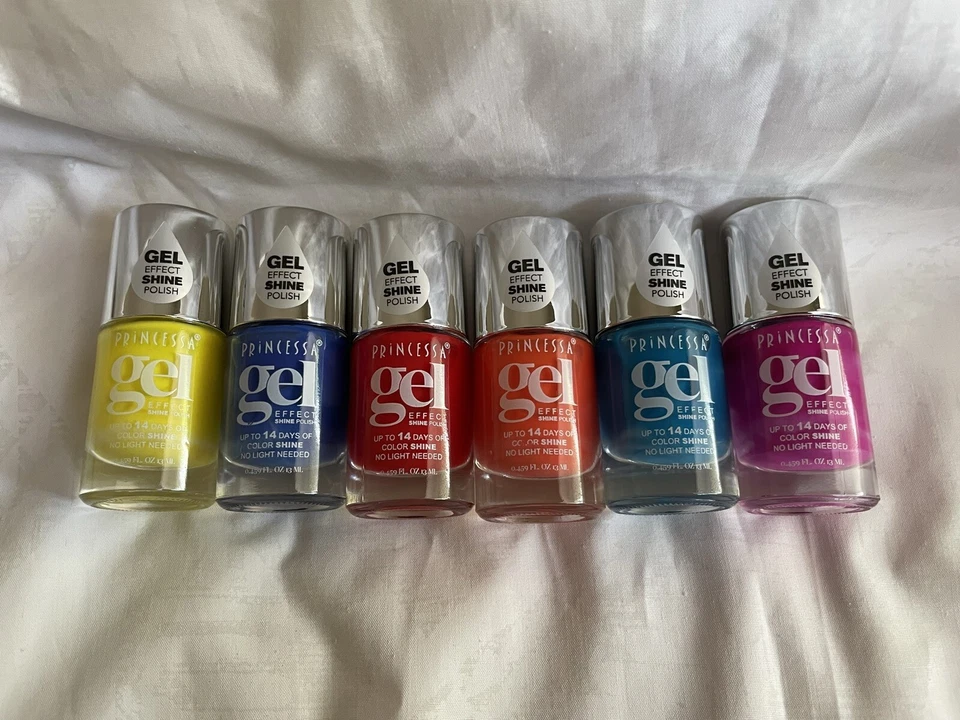 Esmalte brillo efecto gel Princessa, rojo, naranja, amarillo, azul, azul real (precio de 1 Foto 1 de 4