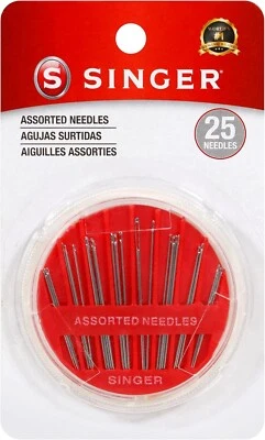 Singer Hand Sewing Needles Assorted 25 Pack Compact Case - 00276 Craft Repair - Image 1 of 4