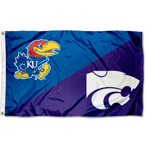 Kansas vs Kansas State House Divided 3x5 Flag and Banner Cover