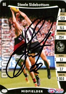 Signed 2019 Collingwood Magpies AFL TeamCoach Captain Card - Steele Sidebottom - Picture 1 of 3