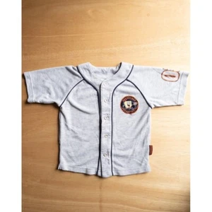 Nickelodeon 2003 Spongebob Baseball Jersey Button Up Patch Gray Size 5 - Picture 1 of 6