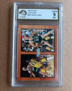 Larry Bird / Magic Johnson Hoops 1993/94 - #MB1 CGA 9 MINT not PSA - Picture 1 of 2