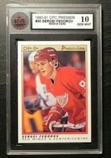 1990-91 90/91 O-Pee-Chee Premier ROOKIE #30 Sergei Fedorov Red Wings KSA 10 GEM