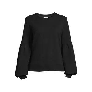 Time and Tru Women's Blouson Sleeve Sweatshirt Black X-Large (16-18) - Picture 1 of 4