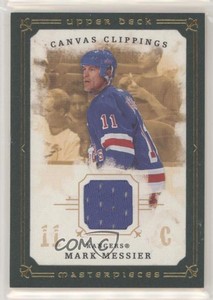 2008 Upper Deck Masterpieces Canvas Clippings Green Border /85 Mark Messier HOF