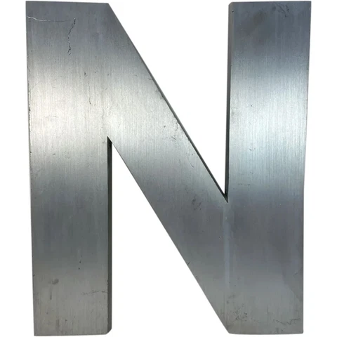 Vintage American Spanjer Brothers Aluminum Letter N Building Sign Cover
