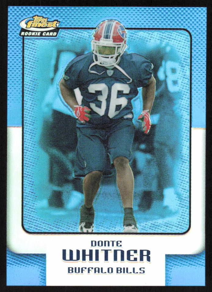2006 Topps Finest Blue Refractors Rookie #136 Donte Whitner /299 Buffalo Bills - Image 1 of 2