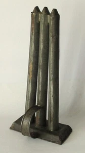 Antique Blacksmith Made 3 Tube Tapered Colonial Tin Candle Mold Pennsylvania - Picture 1 of 5