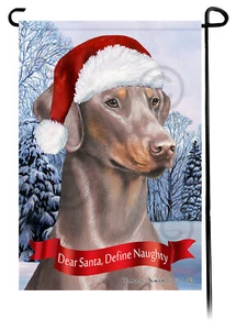 Dear Santa, Define Naughty Garden Flag - Uncropped Fawn Doberman Pinscher 052H - Picture 1 of 1