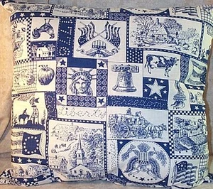 Almohada Decoración del Hogar 17" Cuadrada Estampado Patriótico Estatua de la Libertad Blanco Marino - Imagen 1 de 1