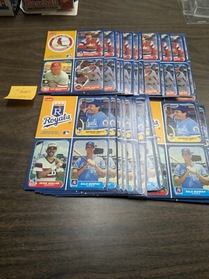 43 Panel Lot 1986 Fleer Baseball Box Bottom Brett Carter Murphy Fisk - Image 1 of 3