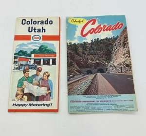 Vintage 1966 ENCO Colorado Utah Travel Road Map Colorful Colorado Map 1962 - Picture 1 of 10