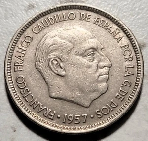 Moneta 5 pesetas Spagna 1957 BIN837 - Foto 1 di 2