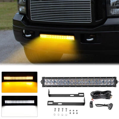 For 99-07 F-250 F-350 SD Bumper 22'' Amber/White Strobe Light Bar Mount Wire Kit - Image 1 of 4