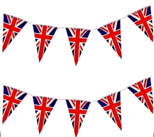 Union Jack Bunting Triangle Flag VE Day Celebration Street Party 23FT - 25 Flags - Picture 1 of 6