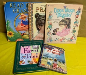 Golden Book plus lot -Farm Tales-Treasury& Prayers - Our World & Keepsake - Foto 1 di 10