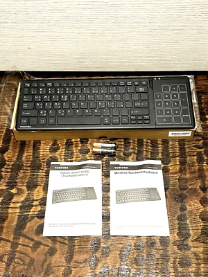 New Toshiba Multi Language Wireless Touchpad Black Keyboard 062U50G w/USB Dongle - Image 1 of 4