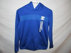 Under Armour Loose Boy's Blue Long Sleeve Loose Hooded Sweatshirt Size YL - Picture 1 of 4