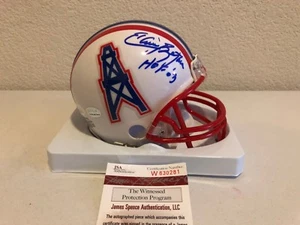 Houston Oilers Mini Football Helmet signed by Elvin Bethea w/ Beckett COA - Picture 1 of 5