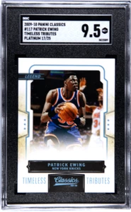 Panini Classics Patrick Ewing Timeless Tributes Platinum 2009-10 17/25 SGC 9,5 - Imagen 1 de 2