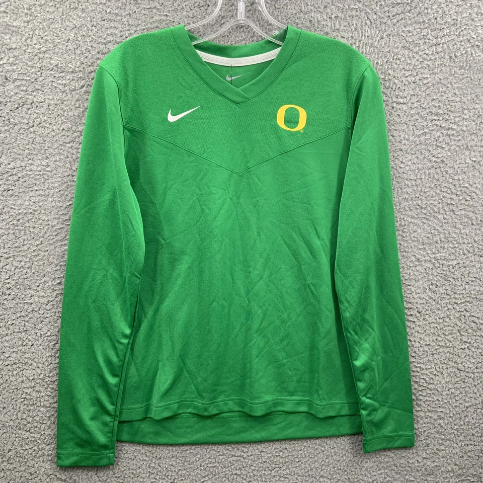 Nike Oregon Ducks Womens Sideline Long Sleeve V-Neck Tee Shirt Size M