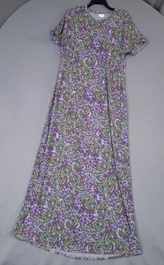 Lularoe Women's Pullover Dress Maxi Short Sleeve Paisley Multicolor Size L - Picture 1 of 8