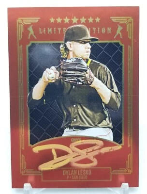 Firmas de resorte de ónix 2024 DYLAN LESKO edición limitada rojo automático/25 SD Padres SP Foto 1 de 4