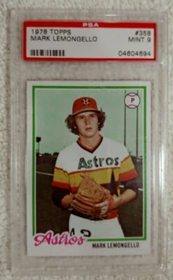 1978 TOPPS #358 Mark Lemongello Houston Astros Mint PSA 9 Pitcher Memphis - Image 1 of 2