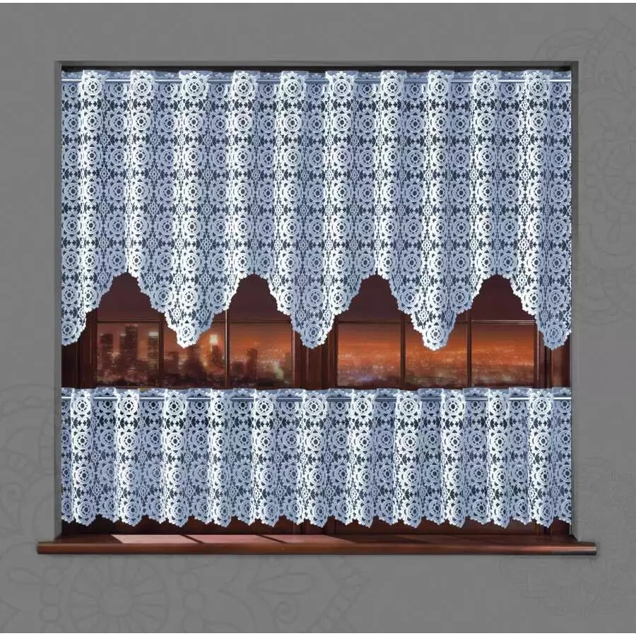  Net Cafe Curtain Lace White Kitchen Metres Curtains Drop Lace Sold by the metre - Image 1 of 1