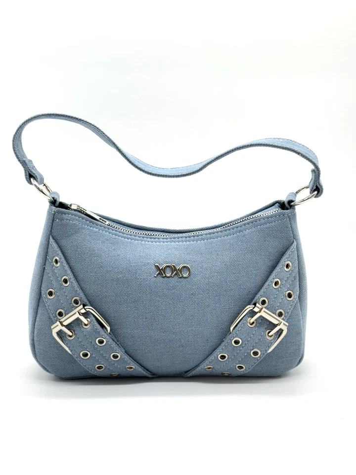 Cartera/bolso de mano de mezclilla azul con correa para el hombro XOXO para mujer - XOH395 Foto 1 de 4