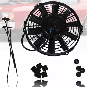 9 inch Electric Radiator Cooling Fan Reversible Straight Blade 12V Black - Picture 1 of 3