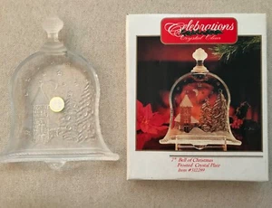 NEW Celebrations Crystal Clear 7” Frosted Holiday Bell Plate Christmas Decoratio - Picture 1 of 4