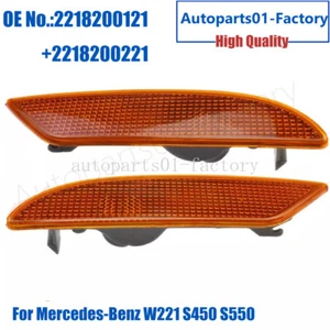 1Pair Front L+Right LED Bumper Side Marker Light For 07-09 Benz W221 S450 S550 - Picture 1 of 9