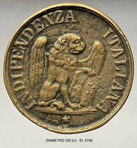 VENEZIA VESSILLO DI VITTORIA 1848 MEDAGLIA INDIPENDENZA ITALIANA RISORGIMENTO - Picture 1 of 6