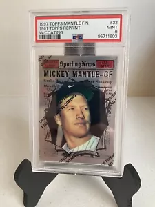Topps Mickey Mantle 1961 Topps Refractor 1997 con revestimiento #32 PSA 9 como nuevo Yankees - Imagen 1 de 2