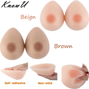 A-G Cup Silicone Breast Forms Self adhesive Fake Boobs Bra Enhancers Drop-shaped - Picture 1 of 19