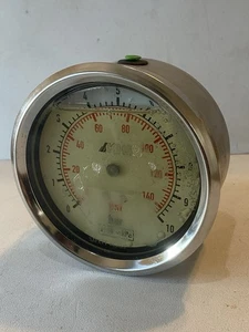 "Conexión trasera calibre KHI de acero inoxidable de 4"" 0-160 PSI" - Imagen 1 de 3