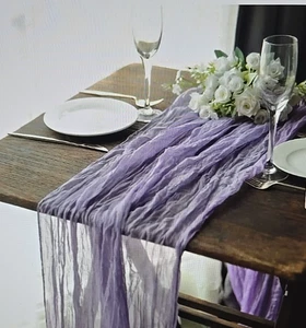 Lavender Cheesecloth Rustic Table Runner Gauze 10 FT Boho Cheese Cloth - Picture 1 of 6