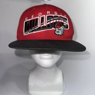 Boné de bola Georgia Bulldogs, adulto Strapback vermelho e preto, 47' marca futebol universitário - Imagem 1 de 4