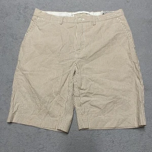 Polo Ralph Lauren Seersucker Shorts Mens 32 Brown Tan Striped Preppy Vintage 9” - Picture 1 of 9