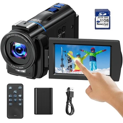 🔥Videokamera 4K Camcorder 48MP mit IR Nachtsicht 16X Digitalzoom 30 FPS Webcam - Bild 1 von 4