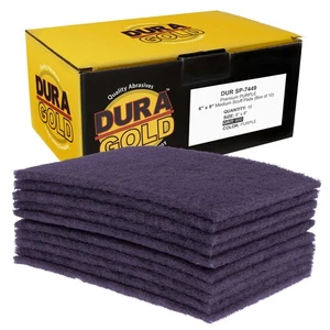 10 Dura-Gold 6" x 9" Purple Medium Fine Scuff Pads Sanding Auto Paint Color Prep - Picture 1 of 5