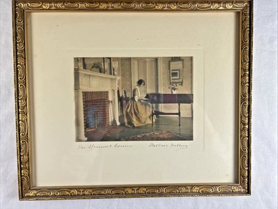 WALLACE NUTTING  "THE SPINET CORNER" Interior Tinted PHOTO FRAMED & SIGNED - Image 1 of 4