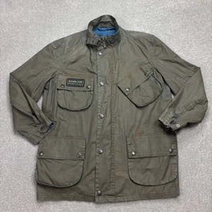 Barbour Jacket Adult Medium Green Canvas Hunting Country Field Coat Mens - Picture 1 of 10