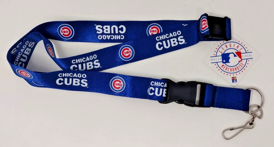 Chicago Cubs Breakaway Lanyard Blue Double Sided Logo MBL Fan Gear New with Tags - Image 1 of 4